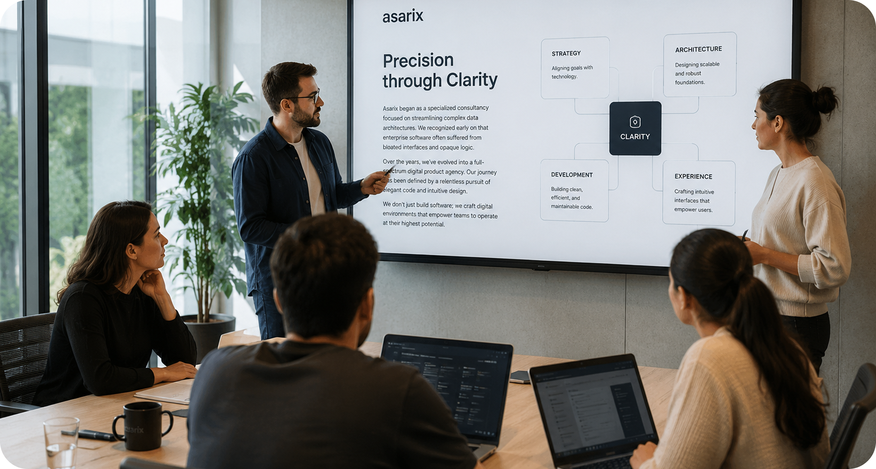 Asarix team collaborating in a meeting room